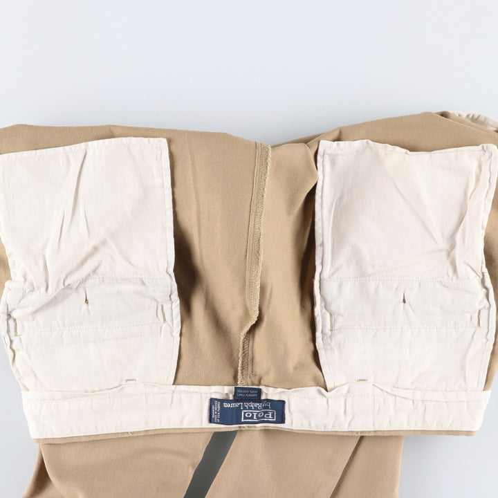 Ralph Lauren Polo by Ralph Lauren Two-Pleat Chino Pants, Men's Size W34 (approx.) cotton Beige type Vintage Second Hand