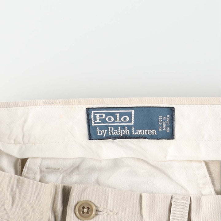 Ralph Lauren POLO by Ralph Lauren Two-pleat Chino Pants for Men, W32 equivalent cotton Beige type Vintage Second Hand
