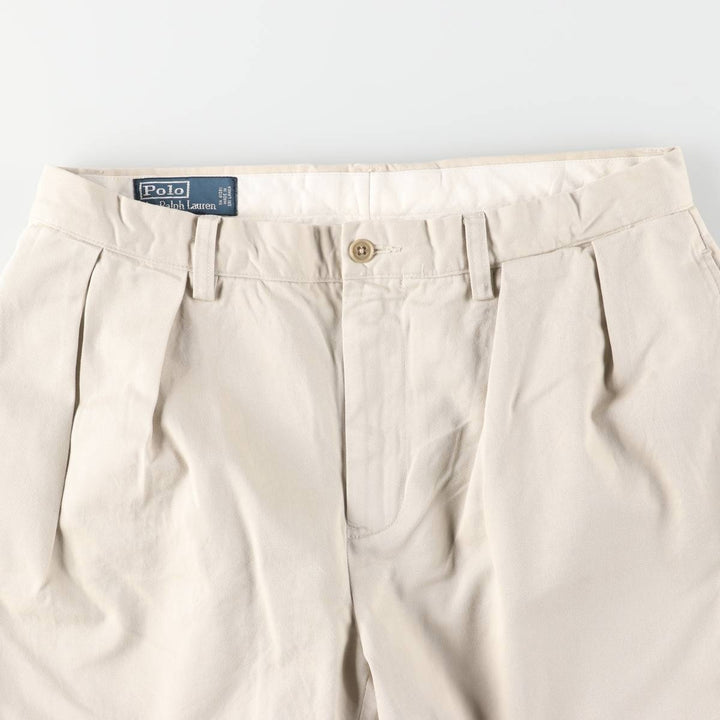 Ralph Lauren POLO by Ralph Lauren Two-pleat Chino Pants for Men, W32 equivalent cotton Beige type Vintage Second Hand