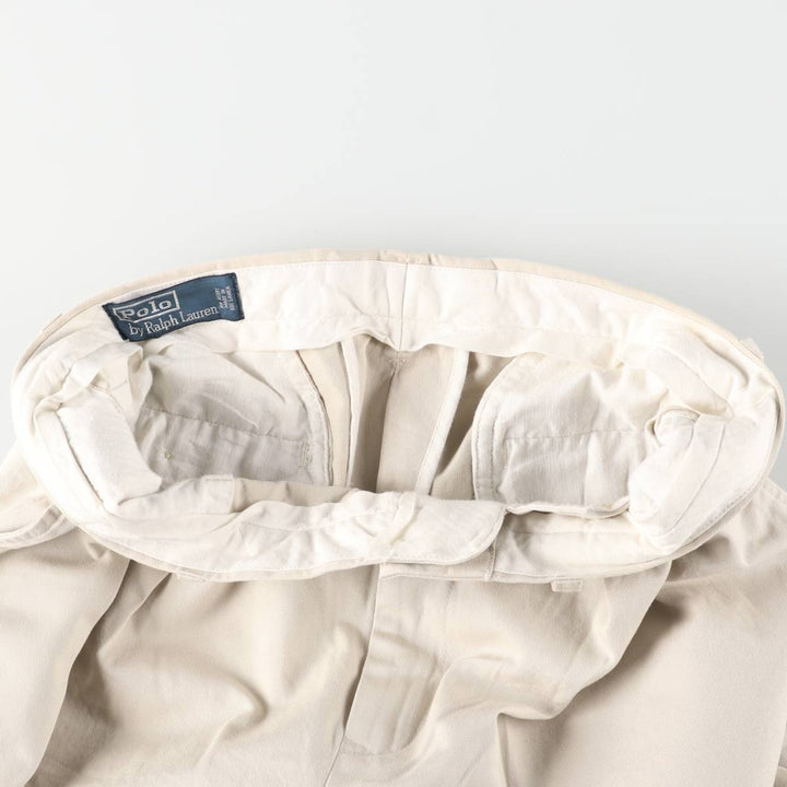 Ralph Lauren POLO by Ralph Lauren Two-pleat Chino Pants for Men, W32 equivalent cotton Beige type Vintage Second Hand