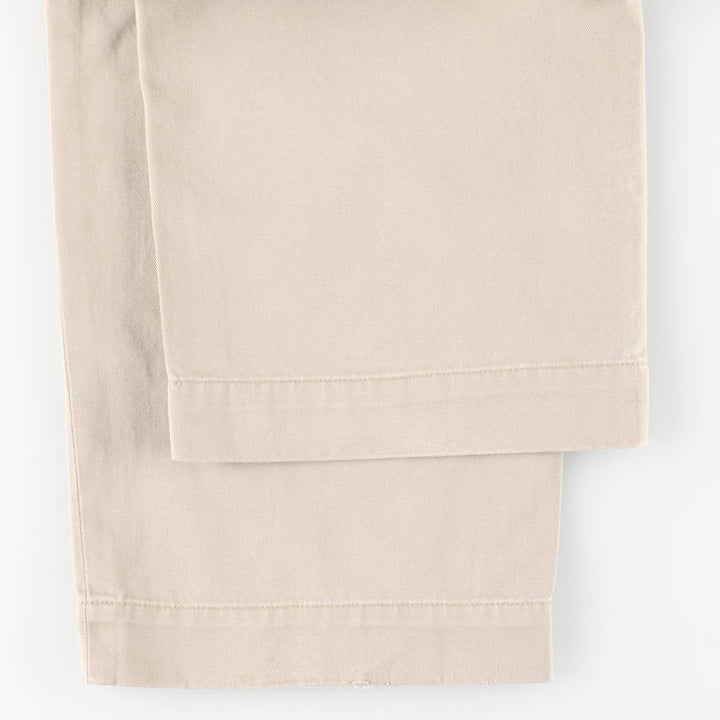 Ralph Lauren POLO by Ralph Lauren ANDREW PANT Two-pleat chino pants for men, equivalent to W34 cotton beige type brown Vintage Second Hand