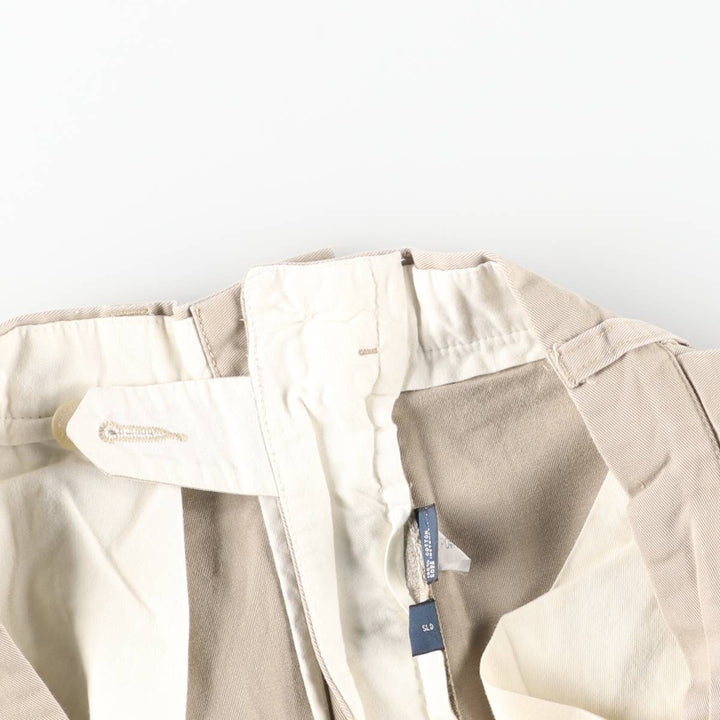 Ralph Lauren POLO by Ralph Lauren ANDREW PANT Two-pleat chino pants for men, equivalent to W34 cotton beige type brown Vintage Second Hand