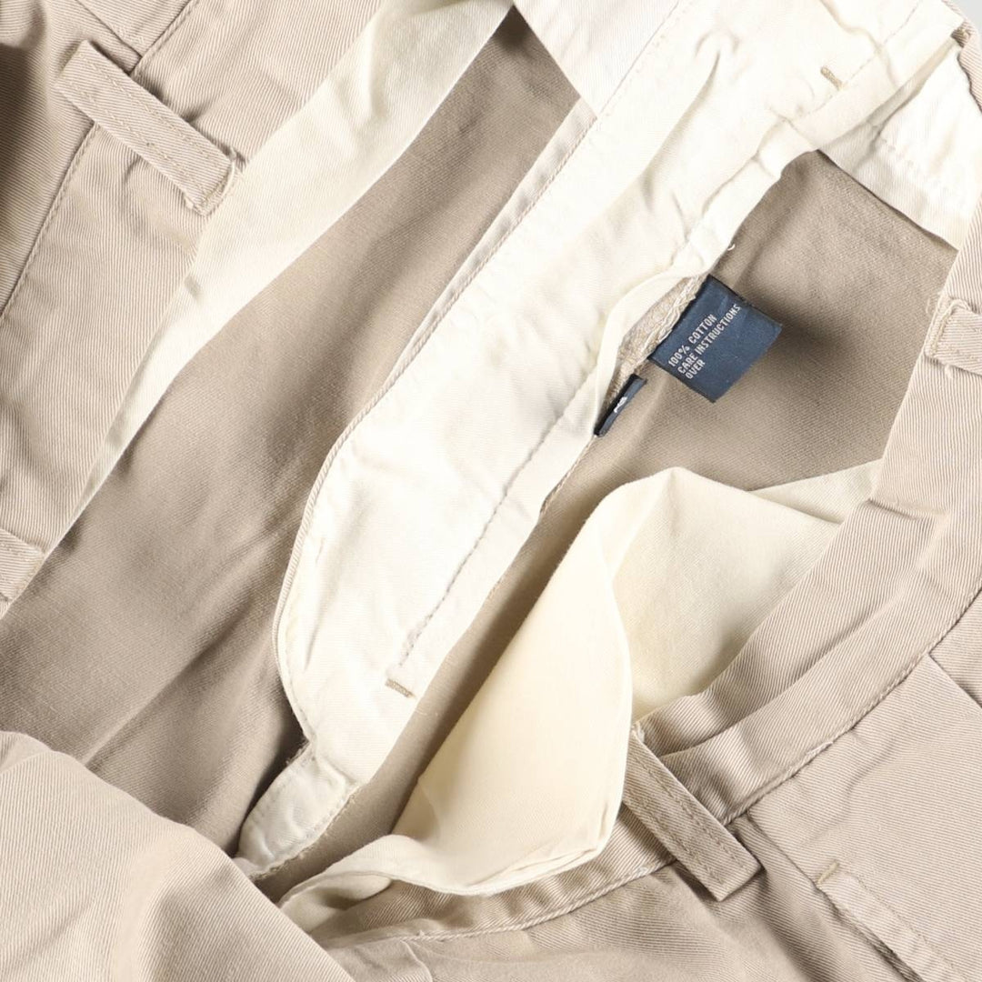 Ralph Lauren POLO by Ralph Lauren ANDREW PANT Two-pleat chino pants for men, equivalent to W34 cotton beige type brown Vintage Second Hand