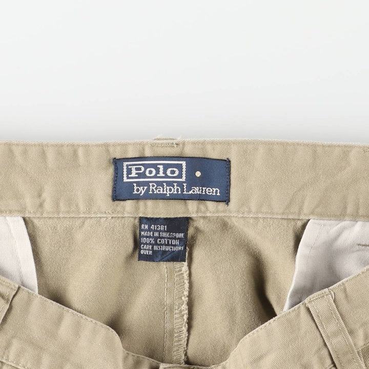 Ralph Lauren POLO by Ralph Lauren HAMMOND PANT, two-pleat chino pants, men's, w34 equivalent cotton beige type brown Vintage Second Hand