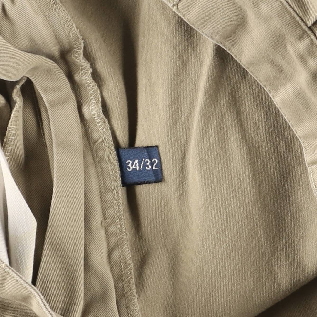 Ralph Lauren POLO by Ralph Lauren HAMMOND PANT, two-pleat chino pants, men's, w34 equivalent cotton beige type brown Vintage Second Hand