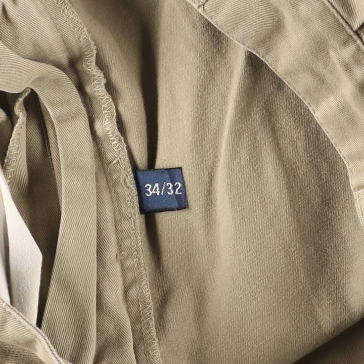 Ralph Lauren POLO by Ralph Lauren HAMMOND PANT, two-pleat chino pants, men's, w34 equivalent cotton beige type brown Vintage Second Hand