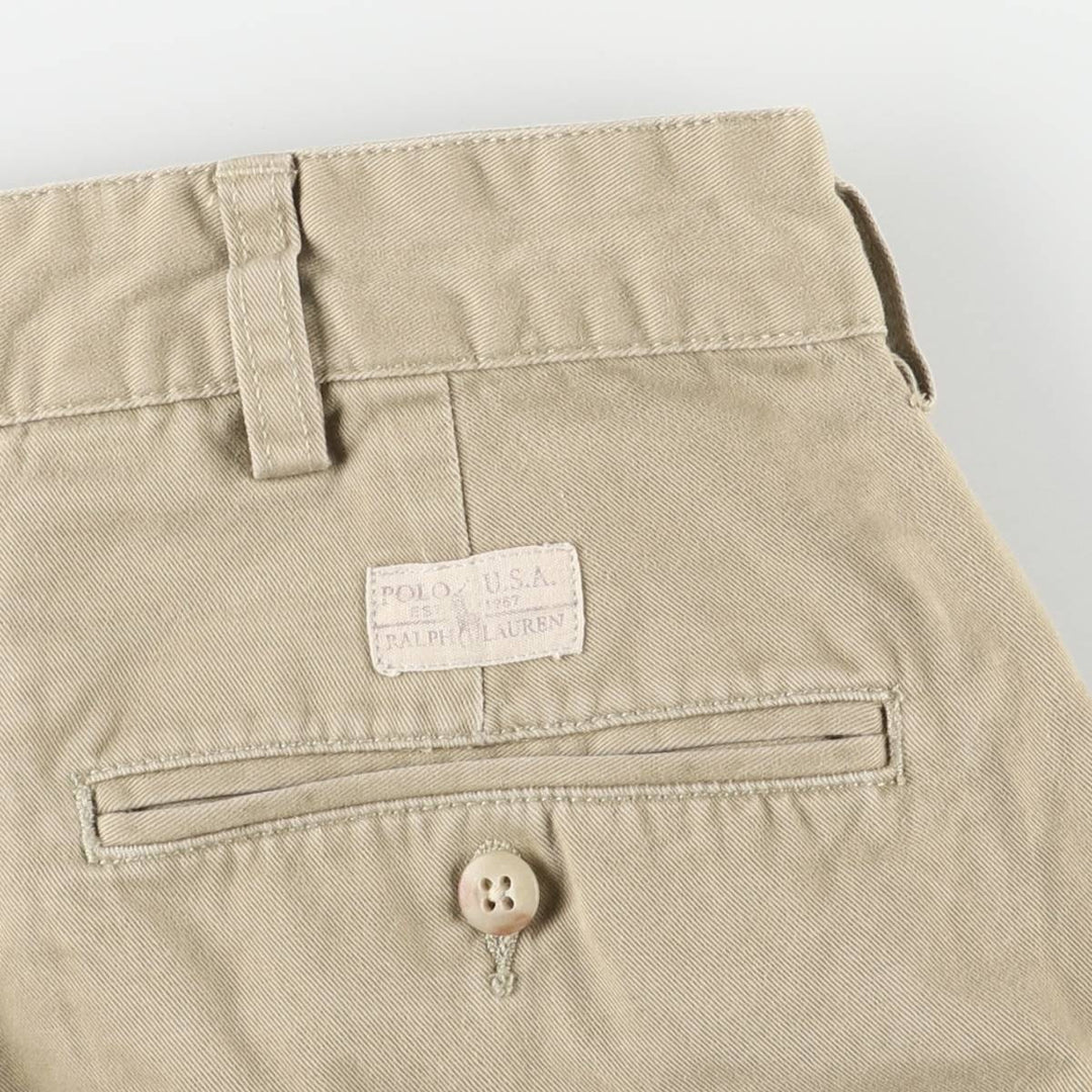 Ralph Lauren POLO by Ralph Lauren HAMMOND PANT, two-pleat chino pants, men's, w34 equivalent cotton beige type brown Vintage Second Hand