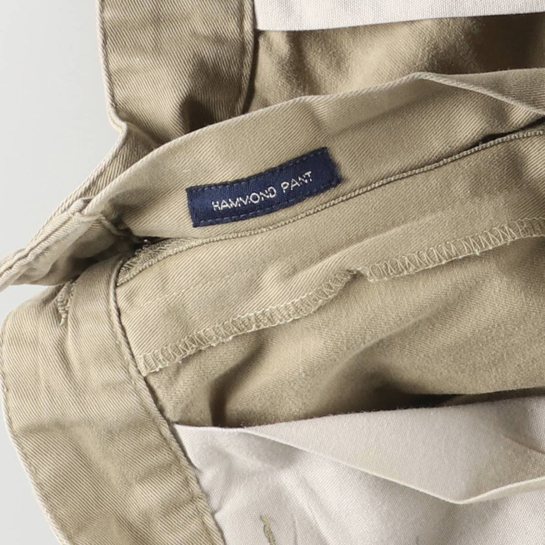 Ralph Lauren POLO by Ralph Lauren HAMMOND PANT, two-pleat chino pants, men's, w34 equivalent cotton beige type brown Vintage Second Hand