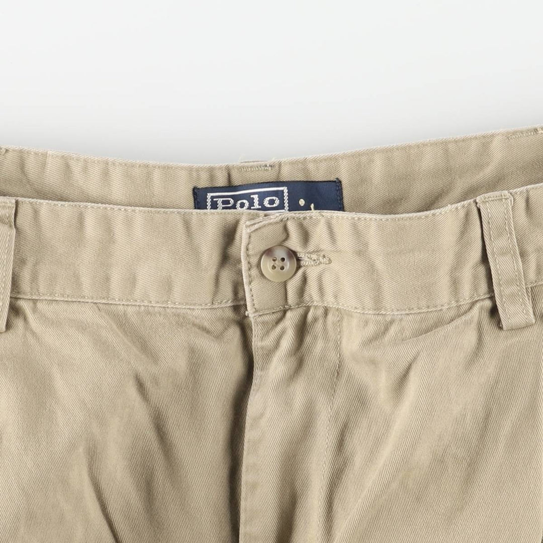 Ralph Lauren POLO by Ralph Lauren HAMMOND PANT, two-pleat chino pants, men's, w34 equivalent cotton beige type brown Vintage Second Hand
