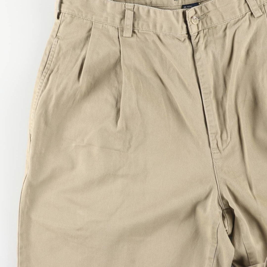 Ralph Lauren POLO by Ralph Lauren HAMMOND PANT, two-pleat chino pants, men's, w34 equivalent cotton beige type brown Vintage Second Hand