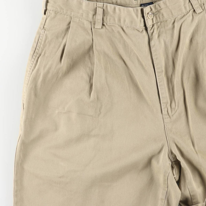 Ralph Lauren POLO by Ralph Lauren HAMMOND PANT, two-pleat chino pants, men's, w34 equivalent cotton beige type brown Vintage Second Hand