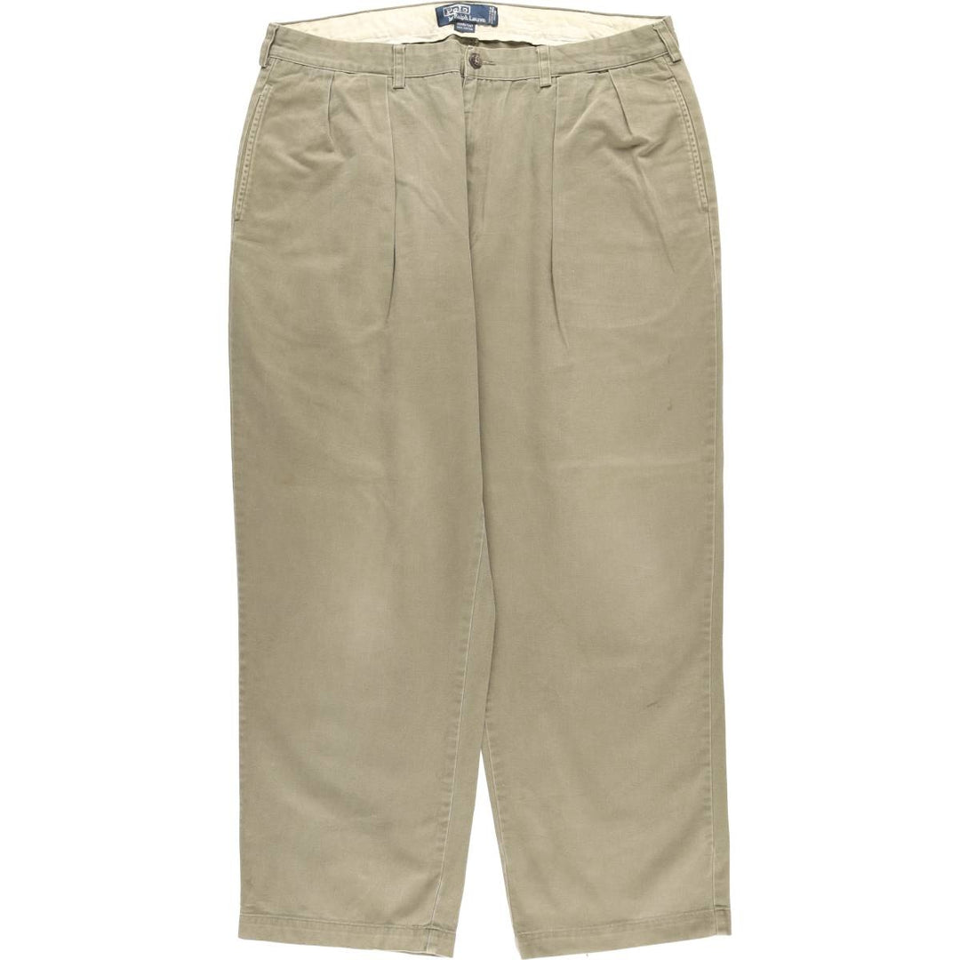 Ralph Lauren POLO by Ralph Lauren ANDREW PANT Two-pleat chino pants for men, equivalent to w37 cotton Khaki type Vintage Second Hand