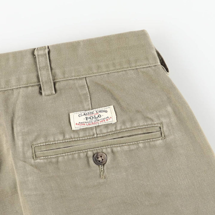 Ralph Lauren POLO by Ralph Lauren ANDREW PANT Two-pleat chino pants for men, equivalent to w37 cotton Khaki type Vintage Second Hand