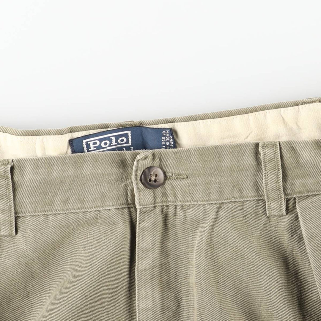 Ralph Lauren POLO by Ralph Lauren ANDREW PANT Two-pleat chino pants for men, equivalent to w37 cotton Khaki type Vintage Second Hand