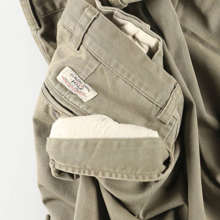 Ralph Lauren POLO by Ralph Lauren ANDREW PANT Two-pleat chino pants for men, equivalent to w37 cotton Khaki type Vintage Second Hand