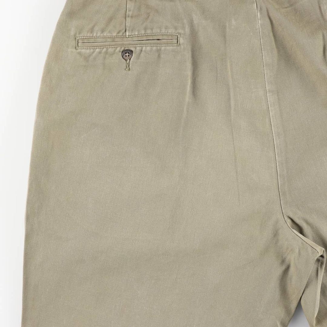 Ralph Lauren POLO by Ralph Lauren ANDREW PANT Two-pleat chino pants for men, equivalent to w37 cotton Khaki type Vintage Second Hand