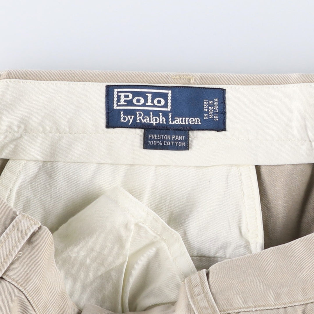 Ralph Lauren POLO by Ralph Lauren PRESTON PANT Chino pants for men, equivalent to w34 cotton beige type brown Vintage Second Hand