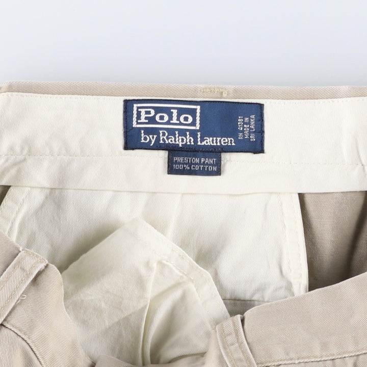 Ralph Lauren POLO by Ralph Lauren PRESTON PANT Chino pants for men, equivalent to w34 cotton beige type brown Vintage Second Hand