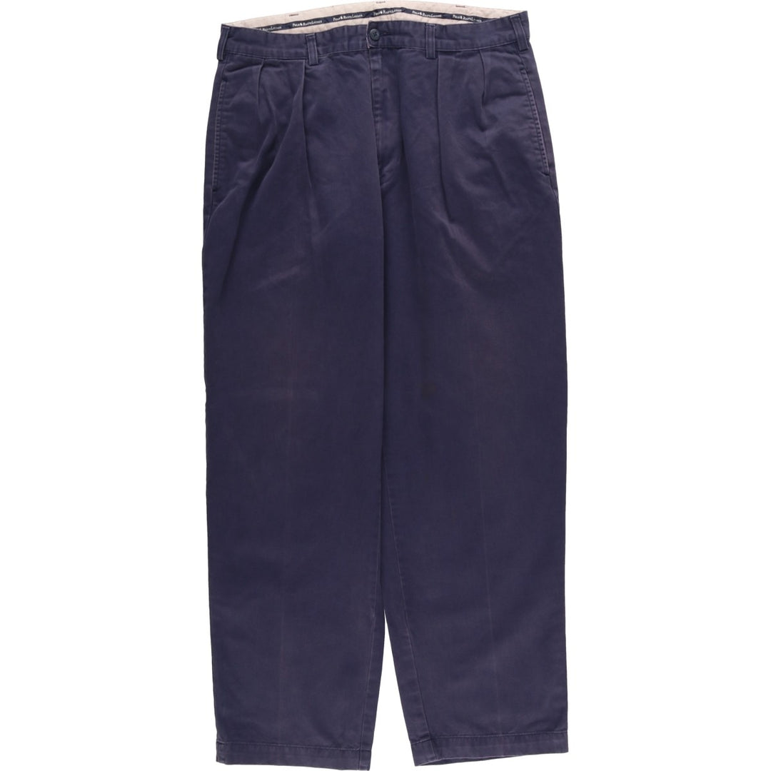 Ralph Lauren POLO RALPH LAUREN ANDREW PANT Two-pleat chino pants Men's size W34 cotton navy blue type Vintage Second Hand