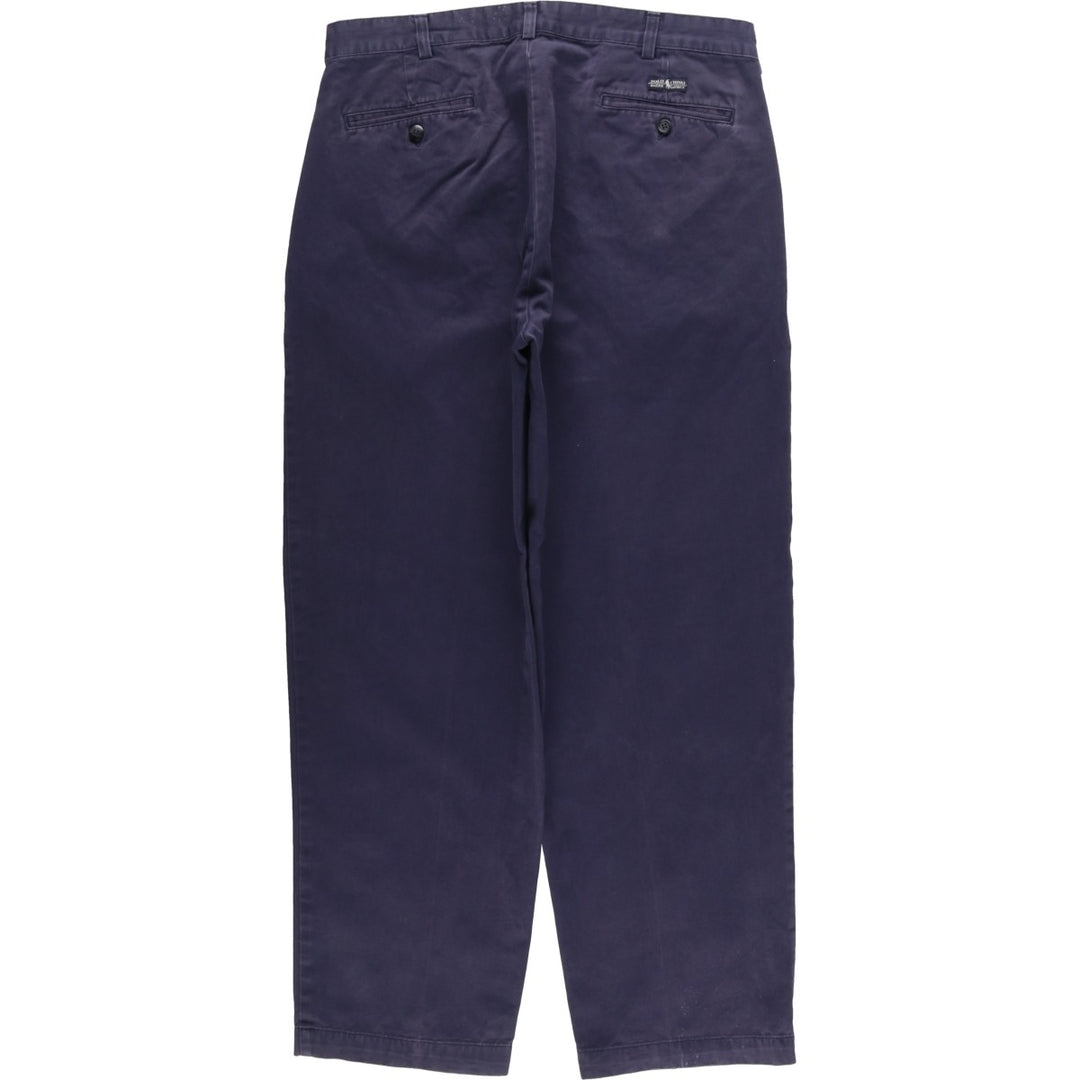 Ralph Lauren POLO RALPH LAUREN ANDREW PANT Two-pleat chino pants Men's size W34 cotton navy blue type Vintage Second Hand