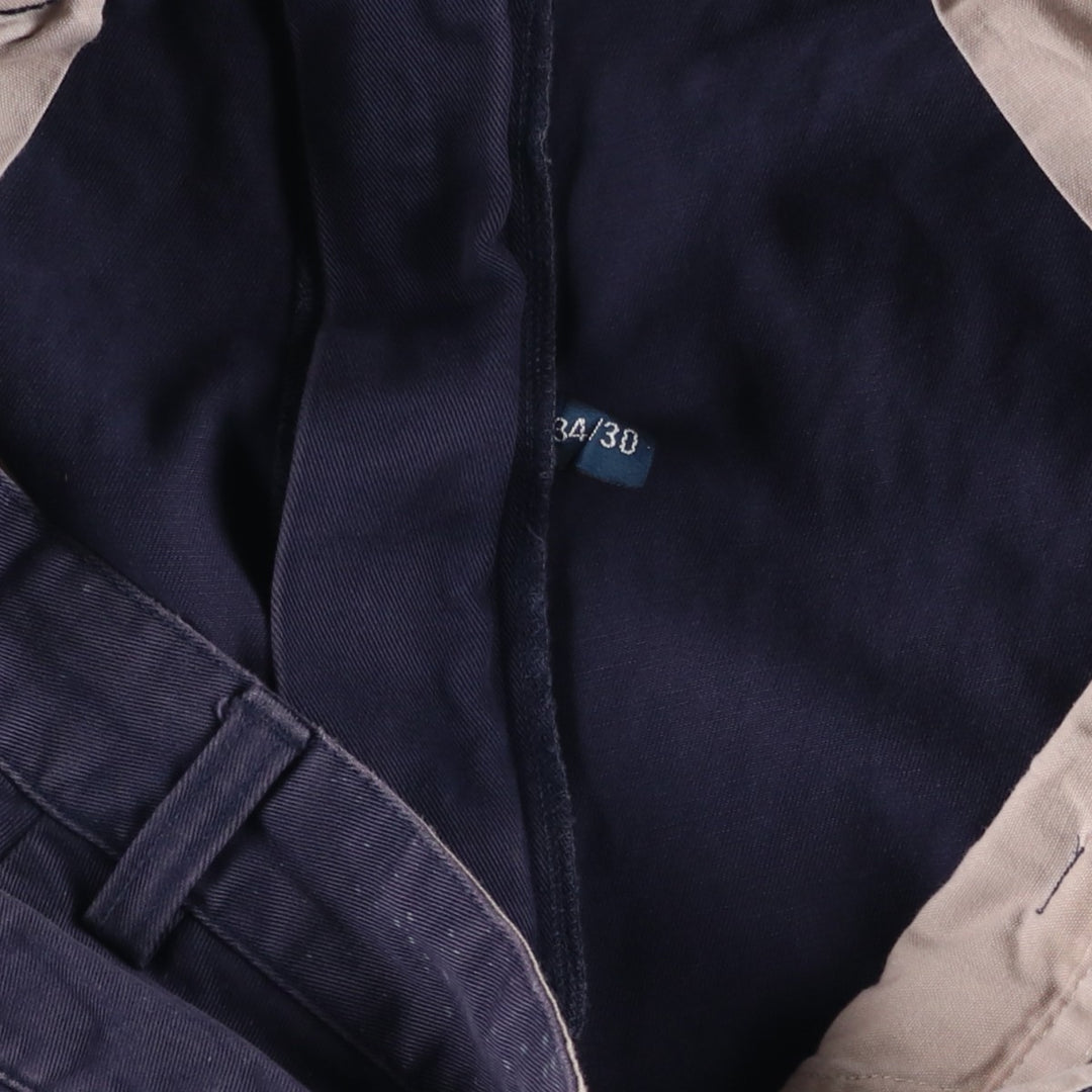 Ralph Lauren POLO RALPH LAUREN ANDREW PANT Two-pleat chino pants Men's size W34 cotton navy blue type Vintage Second Hand