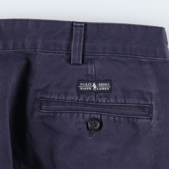 Ralph Lauren POLO RALPH LAUREN ANDREW PANT Two-pleat chino pants Men's size W34 cotton navy blue type Vintage Second Hand