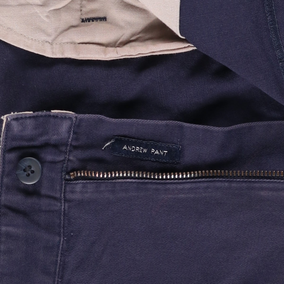 Ralph Lauren POLO RALPH LAUREN ANDREW PANT Two-pleat chino pants Men's size W34 cotton navy blue type Vintage Second Hand