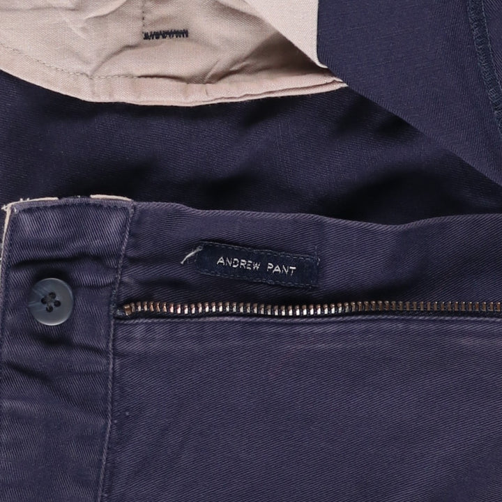 Ralph Lauren POLO RALPH LAUREN ANDREW PANT Two-pleat chino pants Men's size W34 cotton navy blue type Vintage Second Hand