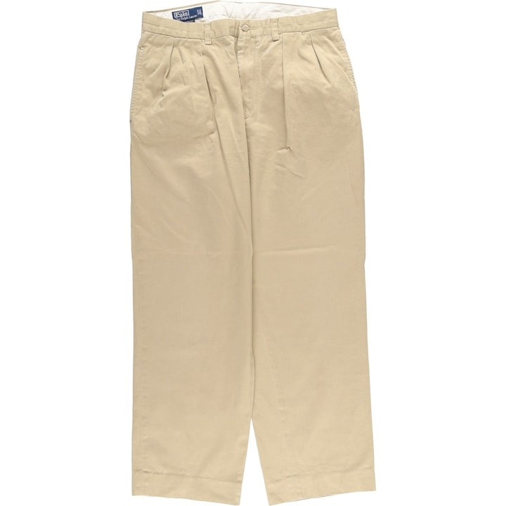 Ralph Lauren POLO by Ralph Lauren ANDREW PANT Two-pleat chino pants for men, equivalent to W34 cotton Beige type Vintage Second Hand
