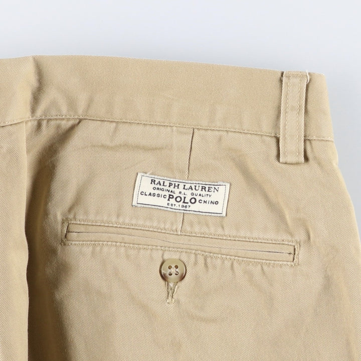 Ralph Lauren POLO by Ralph Lauren ANDREW PANT Two-pleat chino pants for men, equivalent to W34 cotton Beige type Vintage Second Hand
