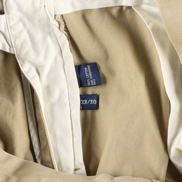 Ralph Lauren POLO by Ralph Lauren ANDREW PANT Two-pleat chino pants for men, equivalent to W34 cotton Beige type Vintage Second Hand