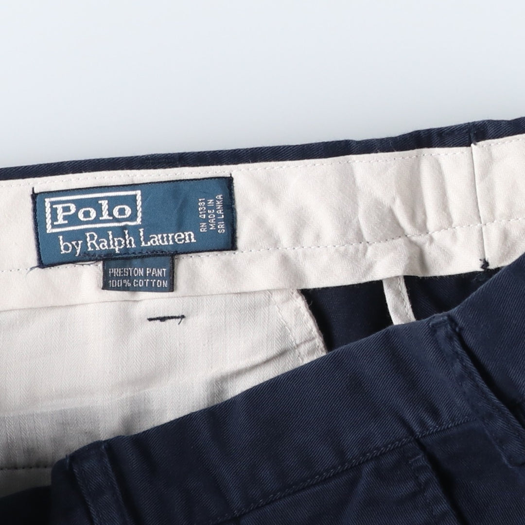 Ralph Lauren POLO by Ralph Lauren PRESTON PANT Chino pants for men, equivalent to w34 cotton navy blue type Vintage Second Hand