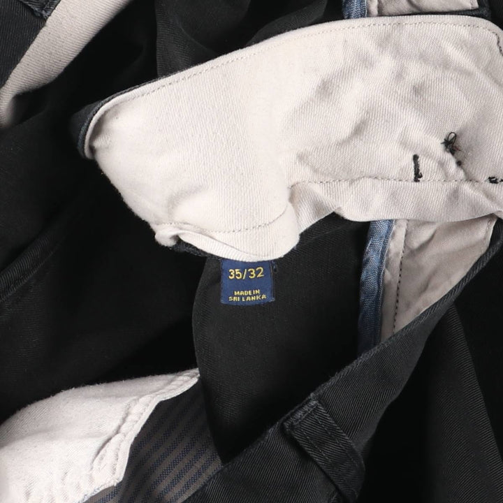 Ralph Lauren POLO RALPH LAUREN CLASSIC FIT PLEATED Two-Pleat Chino Pants, Men's Size W34 (approx.) unclear black type Vintage Second Hand
