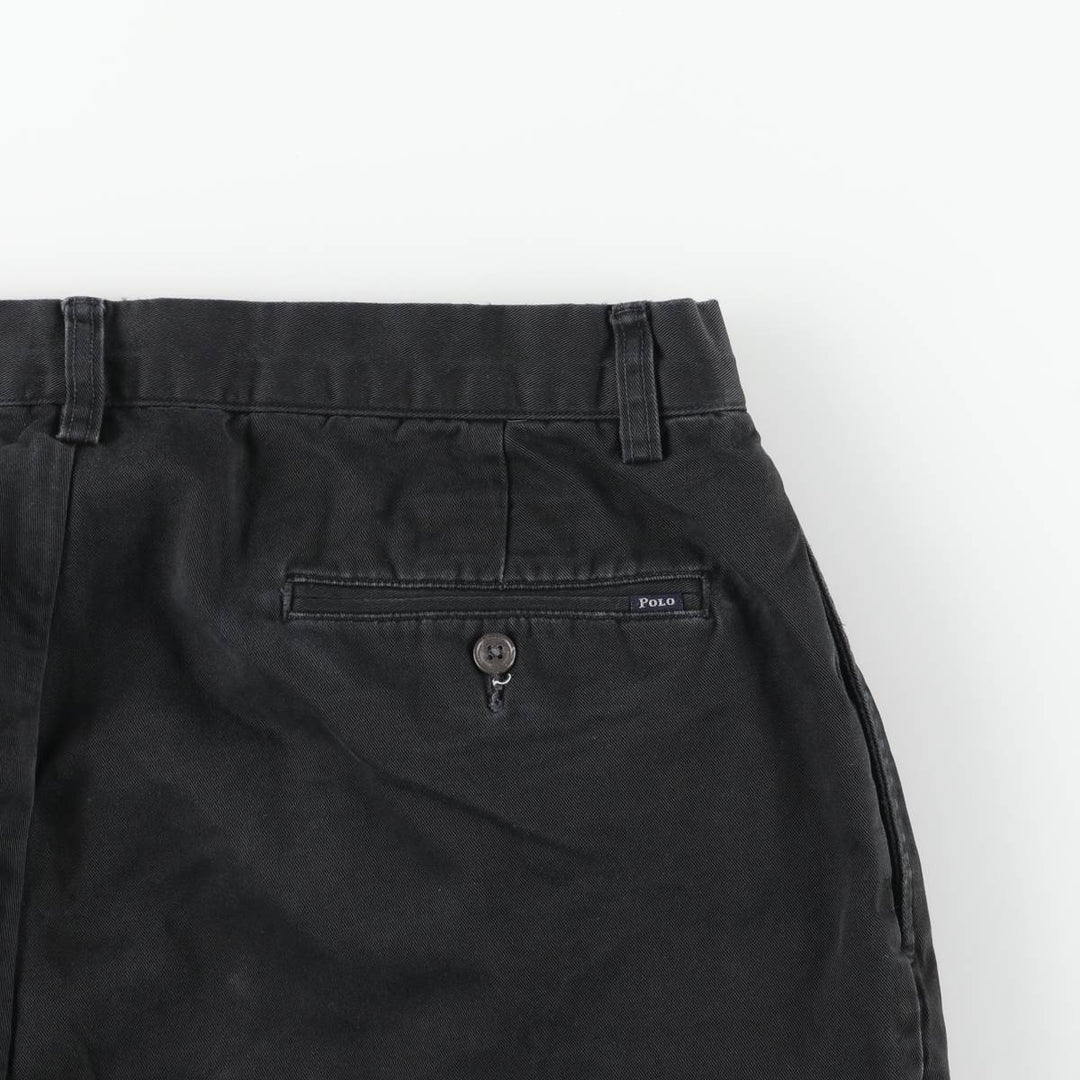 Ralph Lauren POLO RALPH LAUREN CLASSIC FIT PLEATED Two-Pleat Chino Pants, Men's Size W34 (approx.) unclear black type Vintage Second Hand