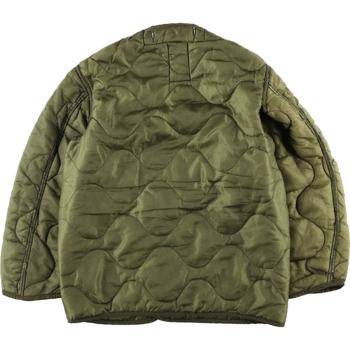 1980'S US Military Issue Padded Military Liner Jacket, Made in USA, X-SMALL (equivalent to Women's XS), Vintage Nylon Khaki type Vintage Second Hand