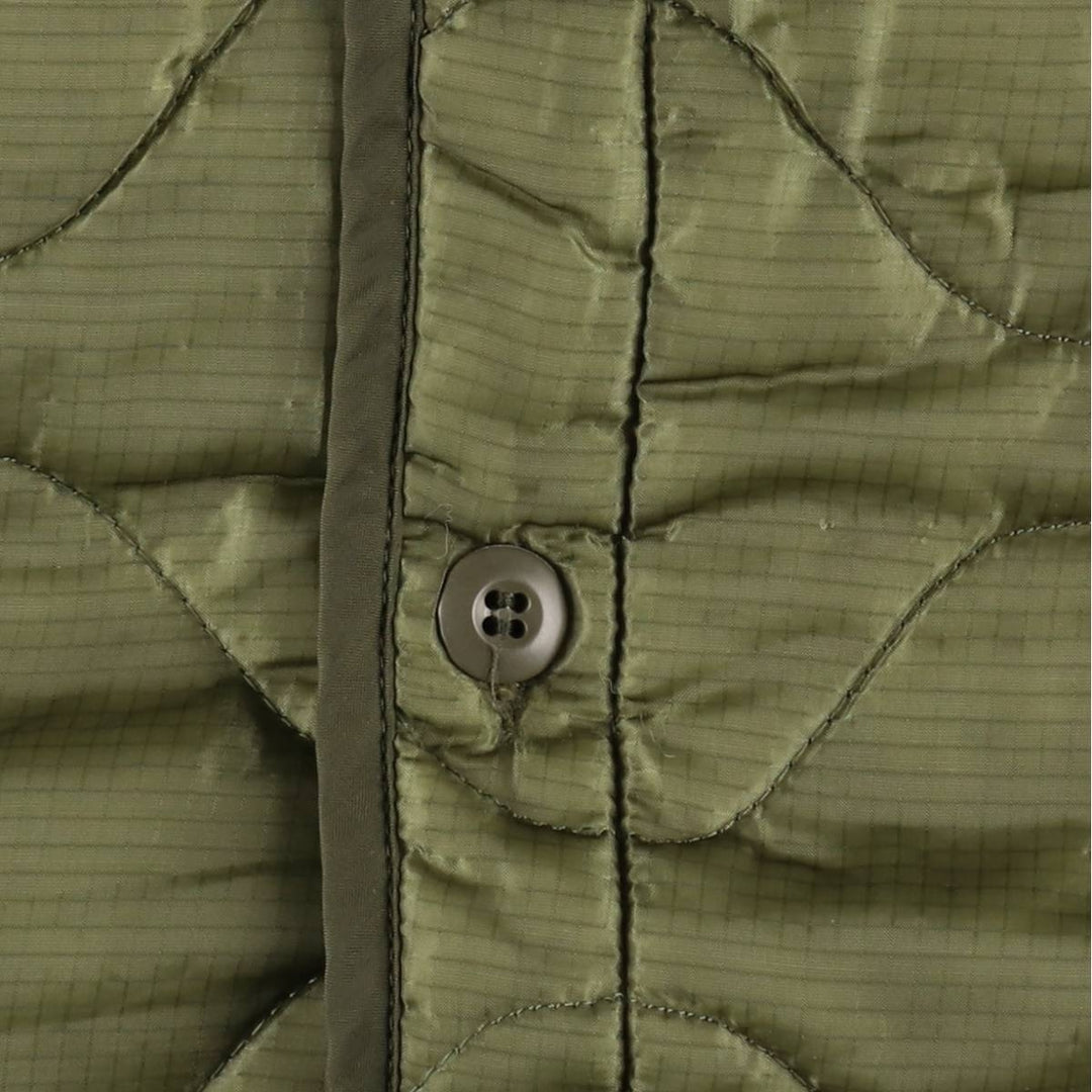 1980'S US Military Issue Padded Military Liner Jacket, Made in USA, X-SMALL (equivalent to Women's XS), Vintage Nylon Khaki type Vintage Second Hand