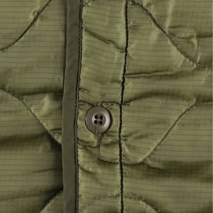 1980'S US Military Issue Padded Military Liner Jacket, Made in USA, X-SMALL (equivalent to Women's XS), Vintage Nylon Khaki type Vintage Second Hand