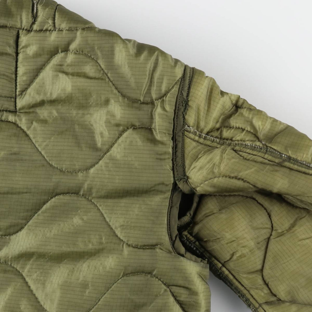 1980'S US Military Issue Padded Military Liner Jacket, Made in USA, X-SMALL (equivalent to Women's XS), Vintage Nylon Khaki type Vintage Second Hand