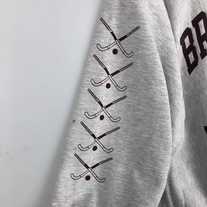 90'S Champion Reverse Weave College Sweatshirt with Embroidered Tag and Triple Print, Made in USA, Men's Size XL cotton gray type Vintage Second Hand