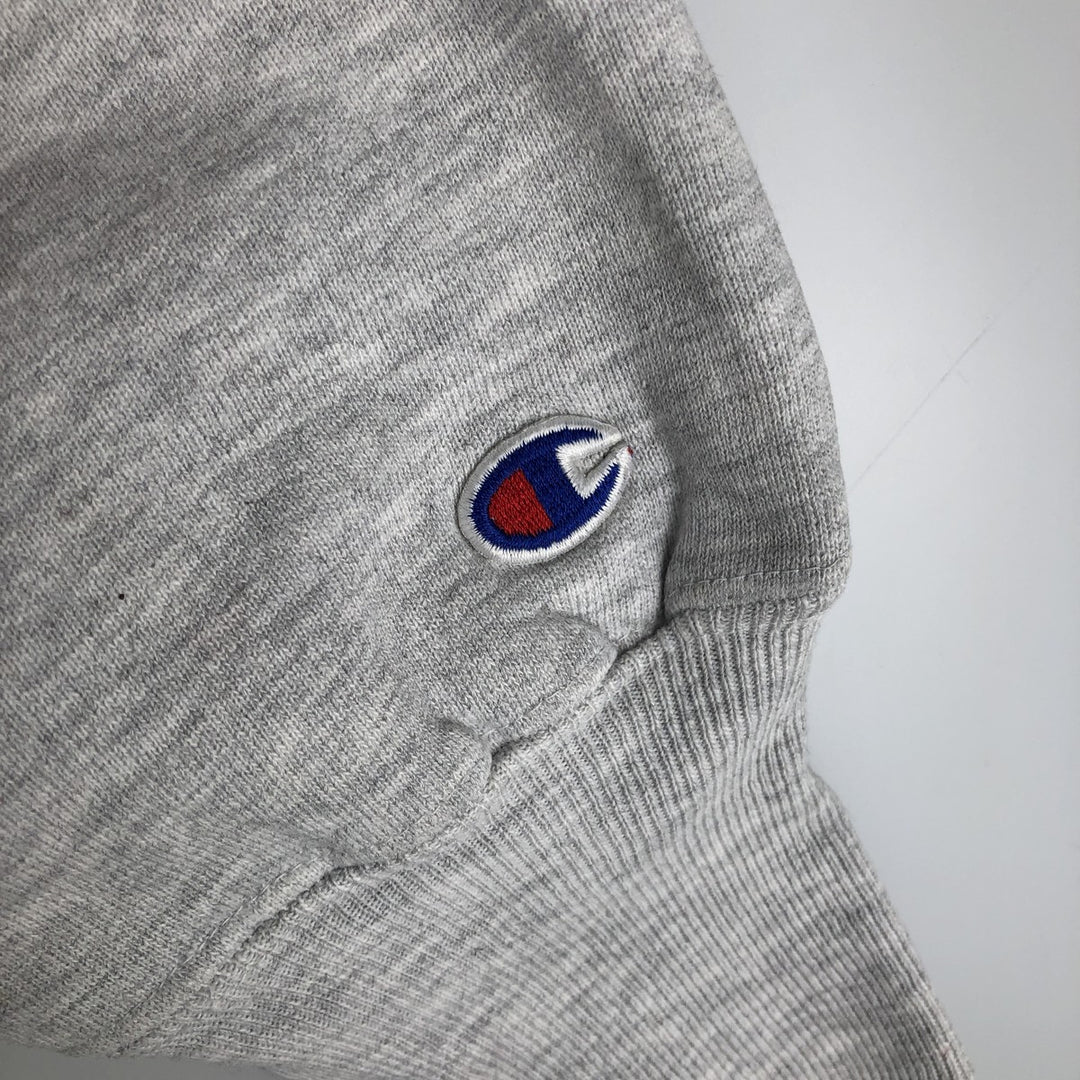 90'S Champion Reverse Weave College Sweatshirt with Embroidered Tag and Triple Print, Made in USA, Men's Size XL cotton gray type Vintage Second Hand