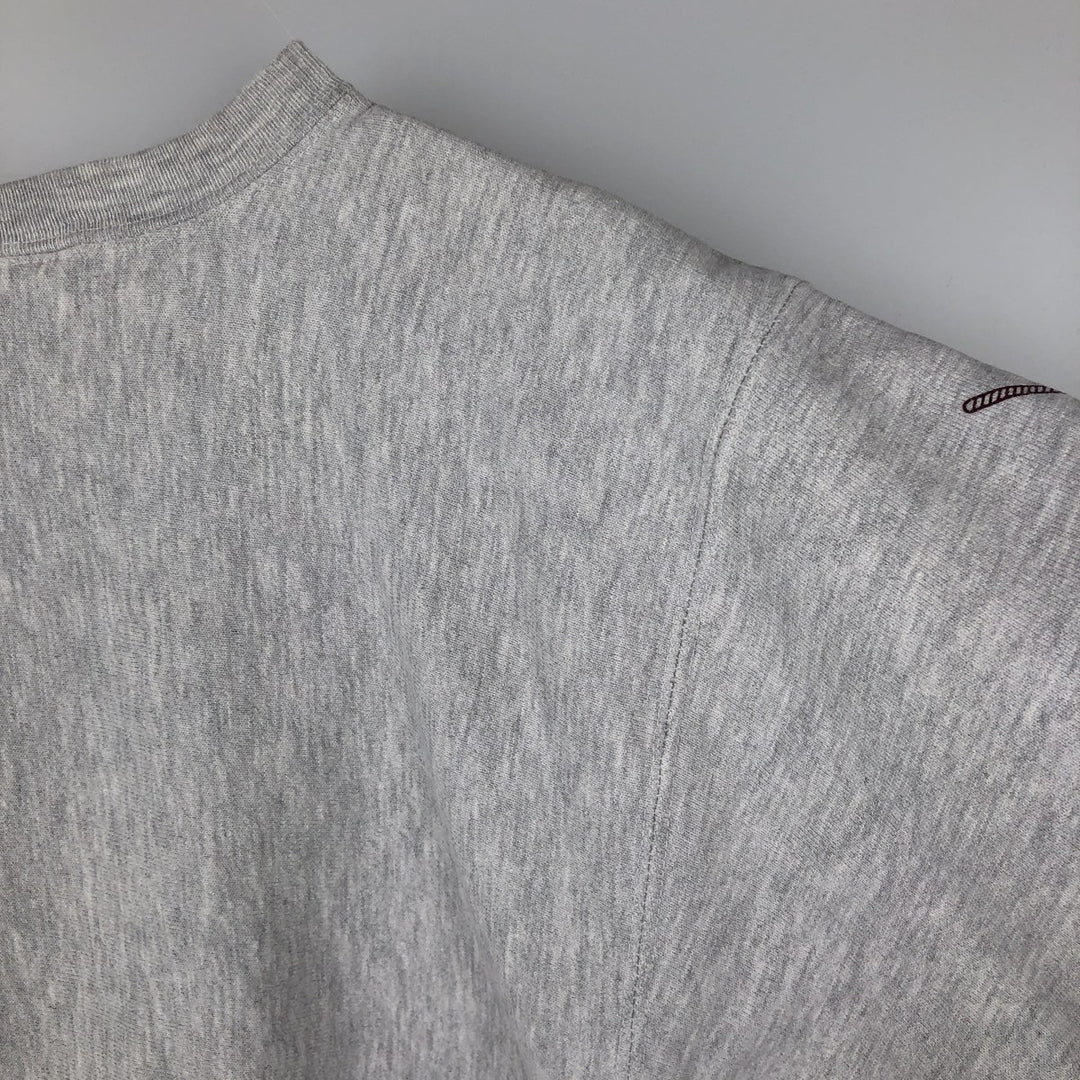 90'S Champion Reverse Weave College Sweatshirt with Embroidered Tag and Triple Print, Made in USA, Men's Size XL cotton gray type Vintage Second Hand
