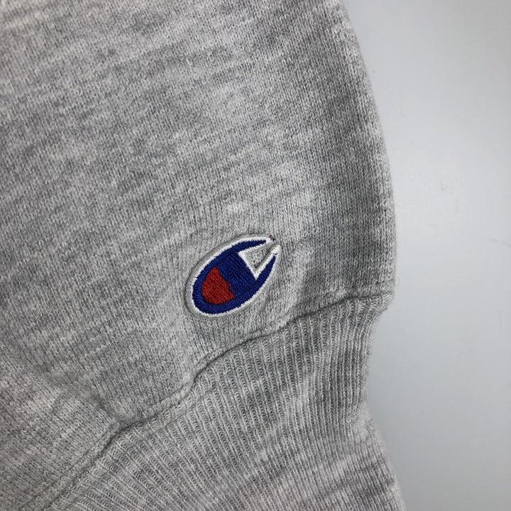 90'S Champion Reverse Weave College Sweatshirt with Embroidered Tag and Triple Print, Made in USA, Men's Size XL cotton gray type Vintage Second Hand