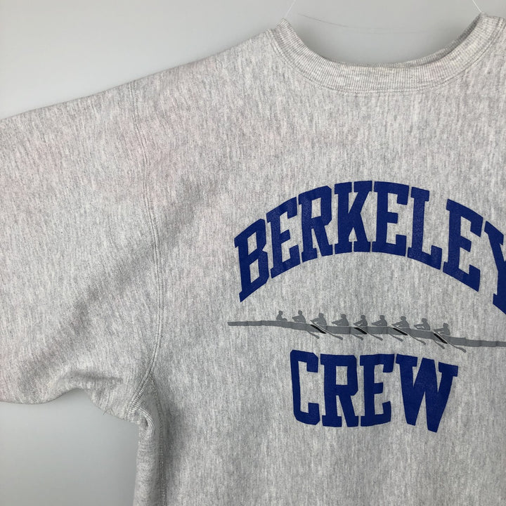90'S Champion Reverse Weave College Sweatshirt with Embroidered Tag and Triple Print, Made in USA, Men's Size XL cotton gray type Vintage Second Hand