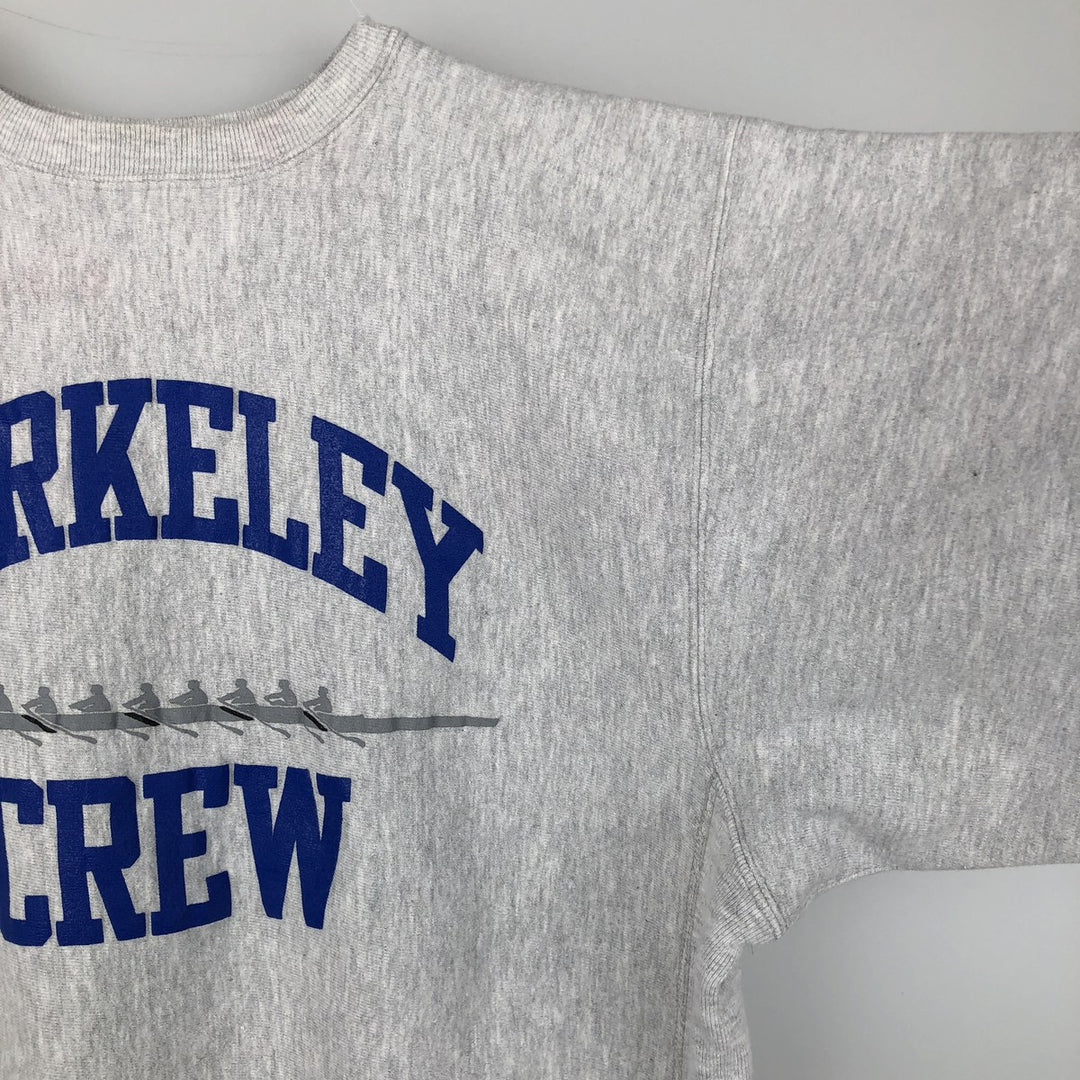 90'S Champion Reverse Weave College Sweatshirt with Embroidered Tag and Triple Print, Made in USA, Men's Size XL cotton gray type Vintage Second Hand