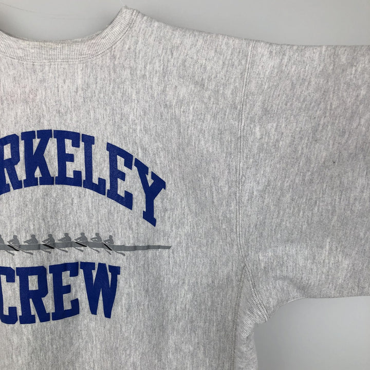 90'S Champion Reverse Weave College Sweatshirt with Embroidered Tag and Triple Print, Made in USA, Men's Size XL cotton gray type Vintage Second Hand