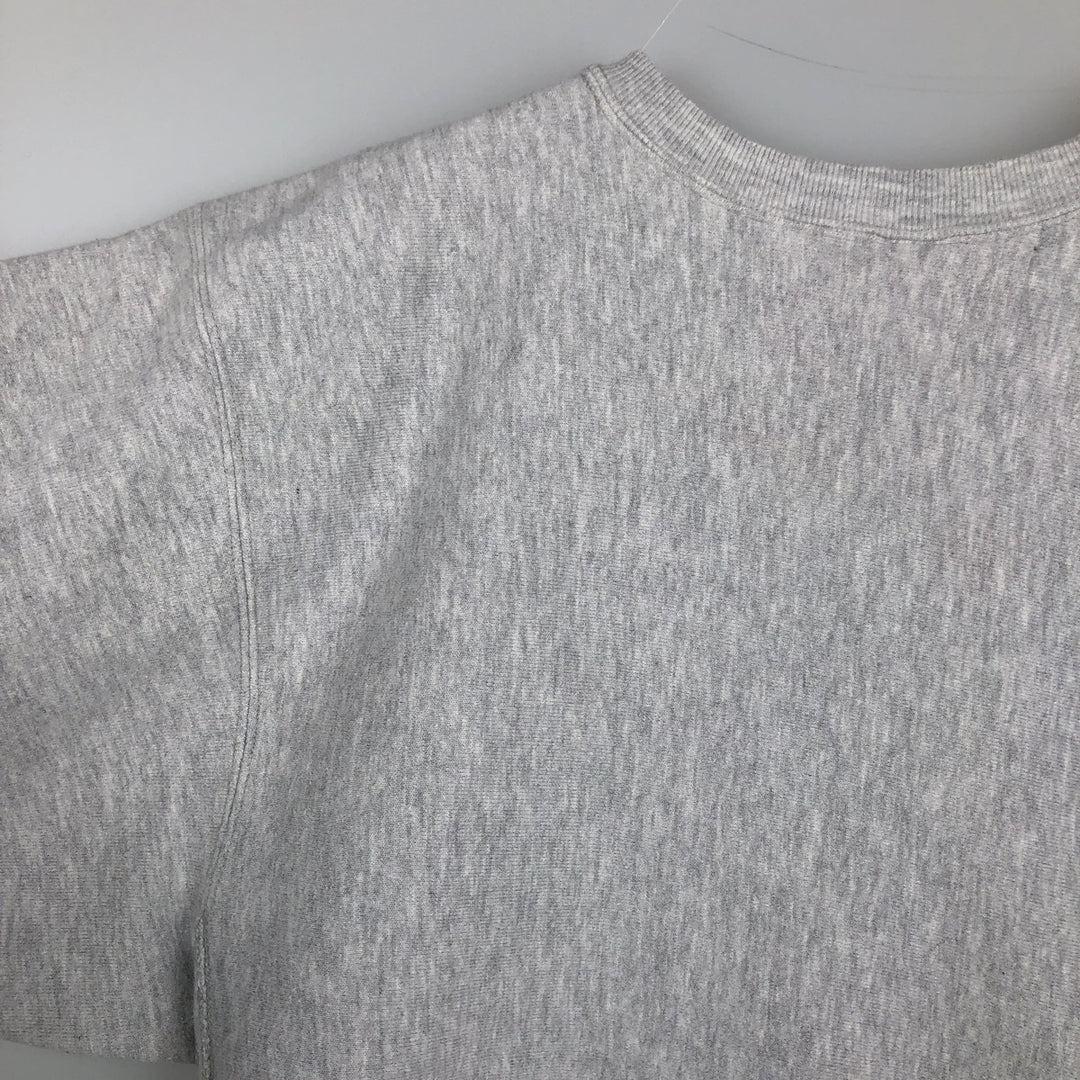 90'S Champion Reverse Weave College Sweatshirt with Embroidered Tag and Triple Print, Made in USA, Men's Size XL cotton gray type Vintage Second Hand