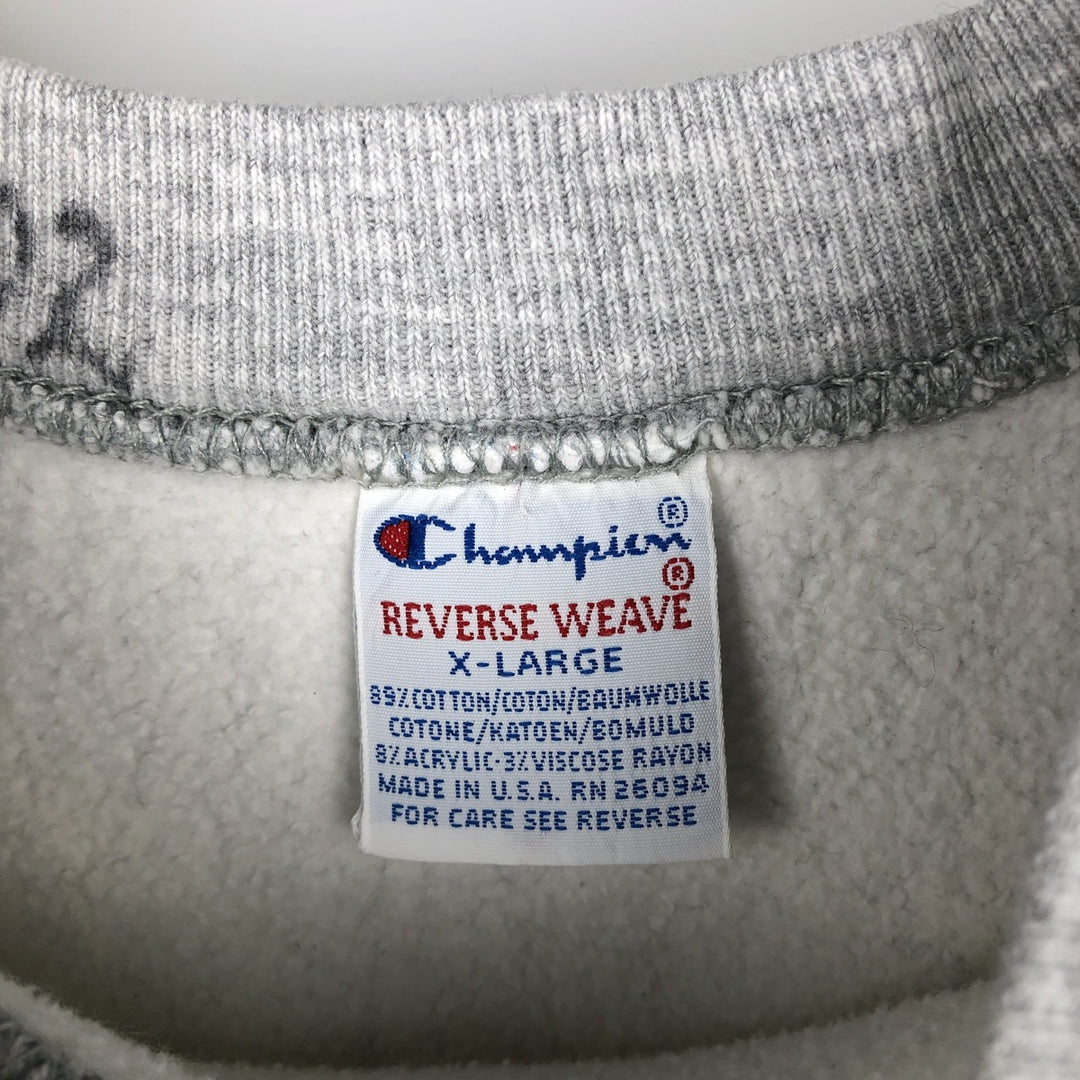 90'S Champion Reverse Weave embroidered tag University of Minnesota college sweatshirt, made in USA, men's size XL equivalent. cotton gray type Vintage Second Hand
