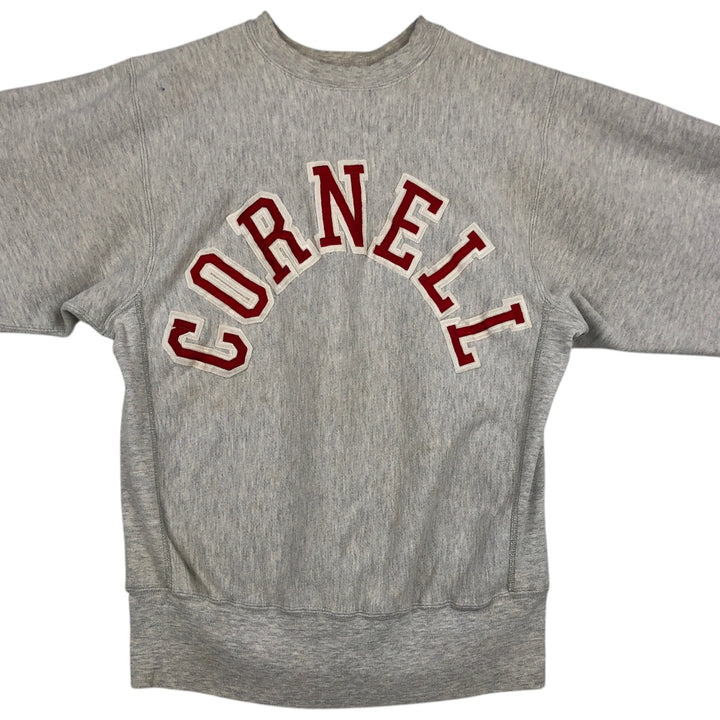 90'S Champion Reverse Weave Embroidered Tag Logo Sweatshirt Trainer Made in USA Men's L Size Vintage cotton gray type Vintage Second Hand