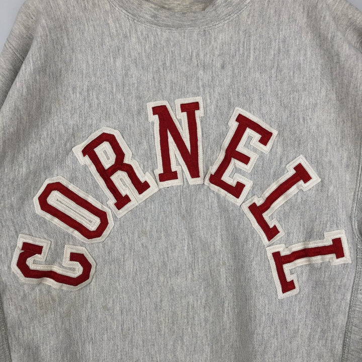 90'S Champion Reverse Weave Embroidered Tag Logo Sweatshirt Trainer Made in USA Men's L Size Vintage cotton gray type Vintage Second Hand