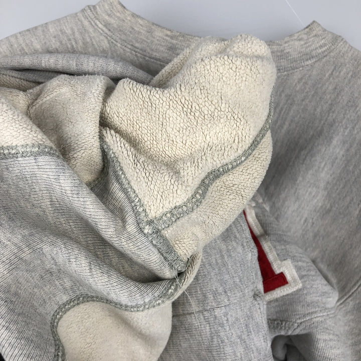90'S Champion Reverse Weave Embroidered Tag Logo Sweatshirt Trainer Made in USA Men's L Size Vintage cotton gray type Vintage Second Hand